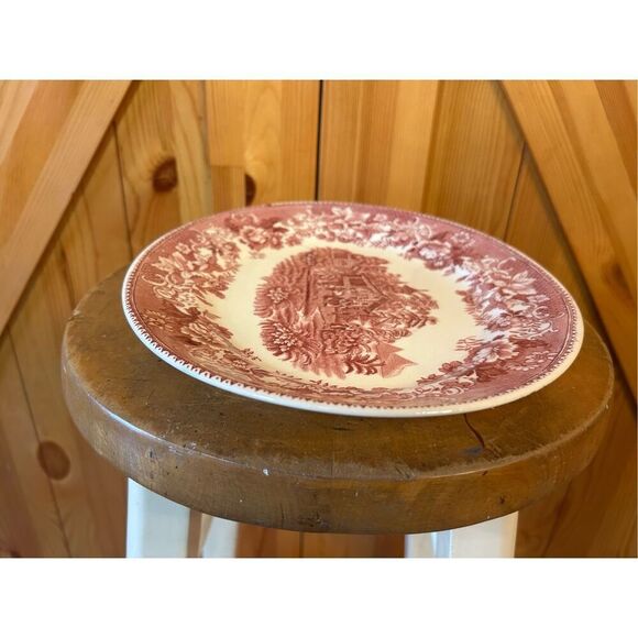 Vintage Avon Cottage Pink Oval Platter Tray 12" Hughes Longport Staffordshire (8 - Picture 3 of 12